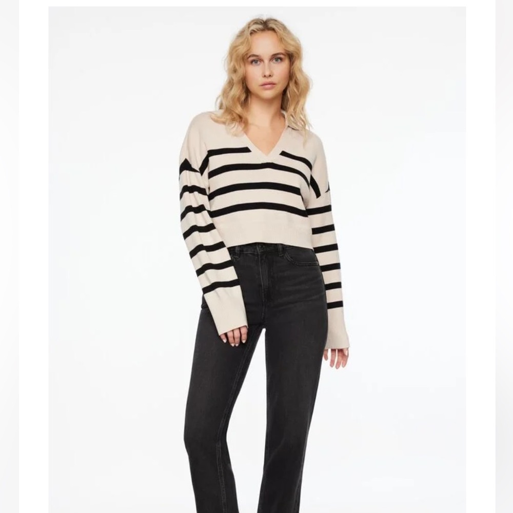 Dynamite Cropped Polo Sweater